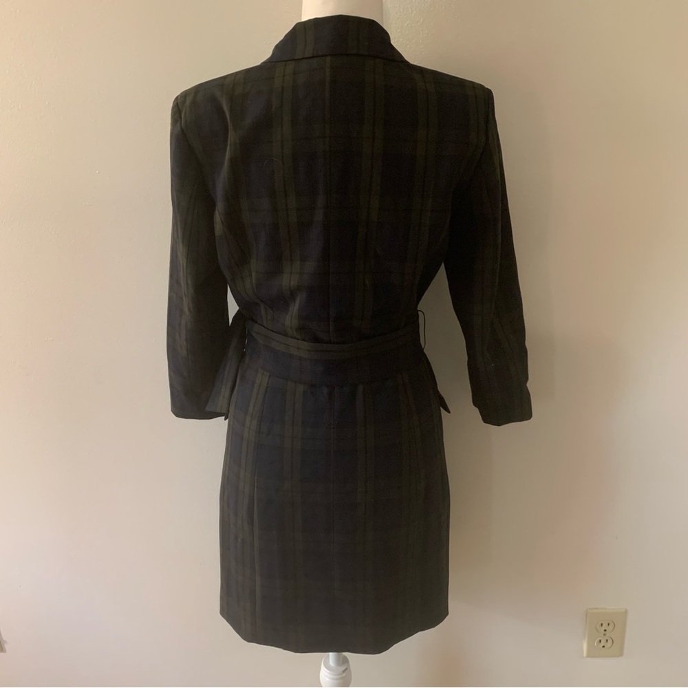Mango Casual Belted Plaid Check Trench Coat - Picture 10 of 16
